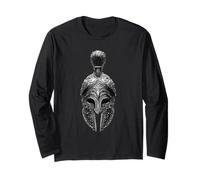 Spartan Helmet Symbol | Greek Gladiator Workout Leonidas Long Sleeve T-Shirt
