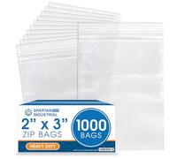 Spartan Industrial - Reclosable Zip Plastic Bags - 4 Mil - Small (100 & 1000) (2" X 3", 1000 Pack)