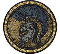 Spartan Premium Patch Embroidered - Sparta Helmet Warrior Patch Greek Mythology Spartacus Emblem Applique to sew on All Fabrics Iron-On Patches Gladiator Badge 80X80 mm