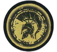 Spartan Shield 100% Embroidered - Clothing Patch - Military Patches - Patches for Fabric - Patches for Jeans - Gold - 3"