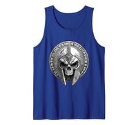 Spartan Skull Helmet | Warrior Gladiator Stoic Symbol Tank Top, Men, Royal Blue, X-Large