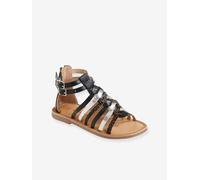 Spartan Style Leather Sandals for Girls black