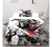 Spartan Warrior 2 Pcs Duvet Cover Sets Creative Design Art 3D Printed King Size Men Zipper Closure With Sheet Pillowcases Single（135x200cm）