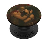 Spartan Warrior & Amazonian Warrior Embrace Graphic PopSockets Adhesive PopGrip