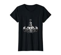 Spartan Warrior Barbell Strength Training Gym Motivation Value Graphic T-Shirt, Women, Black, XL