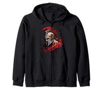 Spartan Warrior Gladiator Sword Roman Splash Zip Hoodie