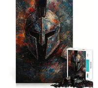 Spartan Warrior Helmet Abstract Painting Jigsaws 1000 Pieces for Adults Mind Exercise Toy Stress Relief Design Assembly Elegant Gift 50x75cm