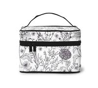 Spartan Warrior Helmet Cosmetic Bag Makeup Bag Large Travel Makeup Organizer Case, Excellent Capacity, Water-Resistant, Suitable For Women Families Couples Or Long-Term Travel., Flowering Herbs And