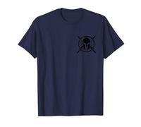 Spartan Warrior Helmet Crossed Swords Military Gym Icon T-Shirt