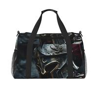 Spartan Warrior Helmet Foldable Travel Duffel Bag Tote Carry On Luggage Bag For Weekend Getaways, For Spontaneous Trips, Black, One Size, Black, One Size