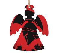 Spartan Warrior Helmet Printed Angel Shape Xmas Ornaments 1 Pcs, Christmas wooden pendant Hanging for Xmas Tree Home Indoor Outdoor Decor