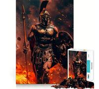 Spartan Warrior in Flames Jigsaw Puzzles for Teenagers 1000 Piece Clear Logic Toy Peaceful Fun Perfect Cut Warm Surprise 50x75cm