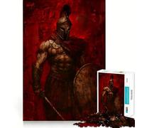 Spartan Warrior in Red Painting 1000 Piece Jigsaw Puzzles for Adults Teenagers Cognitive Toy Leisure Fun Pattern Assembly Festive Gift 38x52cm