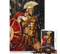 Spartan Warrior Mosaic 1000 Piece Jigsaw Puzzles for Adults Jigsaw Strong Logic Toy Group Play Clear Edge Perfect Present 38x26cm
