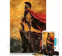 Spartan Warrior on Cliff Jigsaw Puzzles 1000 Piece for Teenagers Memory Build Indoor Play Fine Cut Santa Wish Pick 38x26cm