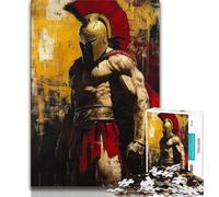 Spartan Warrior Painting 1000 Piece Jigsaw Puzzles for Adults,Help The Brain Exercise Addictive Toys to Cultivate Patience A Work of Art (38x26cm)