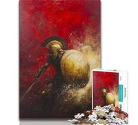 Spartan Warrior Painting 1000 Piece Jigsaw Puzzles for Teenagers,Challenging Game Gifts for Is Ideal As A Gift for The Whole Family (50x75cm)