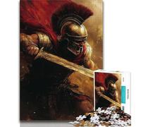 Spartan Warrior Painting 1000 Piece Jigsaw Puzzles for Teenagers,Challenging Game Gifts for Is Ideal As A Gift for The Whole Family (38x26cm)