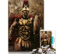 Spartan Warrior Painting 1000 Pieces Jigsaw Puzzle for Adults& Teens,Stress Reliever Difficult Challenge Deal As Gifts for The Whole Family (38x26cm)