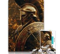 Spartan Warrior Painting 1000 Pieces Jigsaw Puzzle for Adults& Teens,Stress Reliever Difficult Challenge Deal As Gifts for The Whole Family (38x26cm)