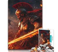 Spartan Warrior Painting 1000 Pieces Jigsaw Puzzles for Adults And Teens,Help The Brain Exercise Addictive Toys to Cultivate Patience Great Gift (38x26cm)