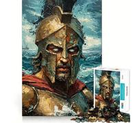 Spartan Warrior Painting Hard Jigsaw Puzzle for Adults 1000 Pieces Boost Recall Calm Escape Tight Edge 38x52cm