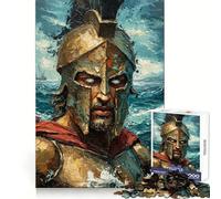 Spartan Warrior Painting Hard Jigsaw Puzzle for Adults 1000 Pieces Boost Recall Calm Escape Tight Edge 38x52cm