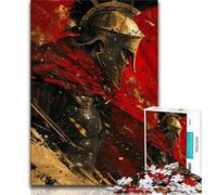 Spartan Warrior Painting Jigsaw Puzzles for Teenagers 1000 Pieces,Staycation Kill Time with Fully Interlocking Randomly Shaped Pieces 50x75cm