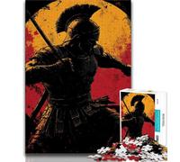 Spartan Warrior Painting Puzzles 1000 Pieces for Adults,Help The Brain Exercise Addictive Toys to Cultivate Patience Unique Challenge Game (38x26cm)