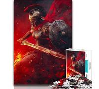 Spartan Warrior Painting Puzzles 1000 Pieces for Teenagers,Help The Brain Exercise Addictive Toys to Cultivate Patience Unique Challenge Game (38x26cm)