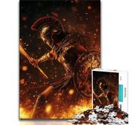 Spartan Warrior Painting Puzzles 1000 Pieces for Teenagers,Help The Brain Exercise Addictive Toys to Cultivate Patience Parent-child Interaction (38x26cm)