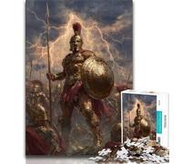 Spartan Warrior Painting Puzzles for Adults And Teenagers,Challenging To Complete But Fun And Humorous Educational Game for Birthday (38x26cm)