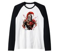 Spartan Warrior Roman Gladiator Sword Splash Raglan Baseball Tee