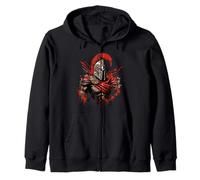 Spartan Warrior Roman Gladiator Sword Splash Zip Hoodie