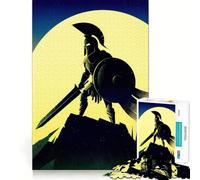 Spartan Warrior Silhouette 1000 Teenager Pieces Jigsaw Puzzle Brain Challenge Toy Home Activity Clear Cut Heartfelt Gift 50x75cm