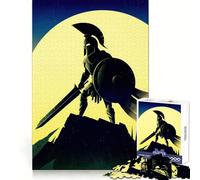 Spartan Warrior Silhouette 1000 Teenager Pieces Jigsaw Puzzle Brain Challenge Toy Home Activity Clear Cut Heartfelt Gift 50x75cm