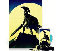 Spartan Warrior Silhouette Adults Puzzles 1000 Piece Jigsaws Reason Skill Toy Slow Enjoy Exact Cut Art Collection Piece 38x52cm