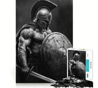 Spartan Warrior Sword And Shield at War Jigsaw 1000 Pieces for Teenagers Mind Exercise Toy Relaxing Fun Design Assembly Perfect Present 38x52cm