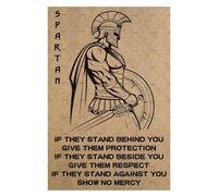 Spartan Warrior Tin Signs If They Stand Behind You Metal Tin Sign Retro Samurai Spartan Signs spartan samurai wall art Mans Gift Mans Room Decor Tin Poster 8x12 inch