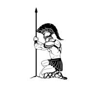 Spartan Warrior Vinyl Wall Decal Spear War Ancient Greece Wall Stickers Vinyl Wall Decal Spartan Warrior Military Decor Large - 57x110cm