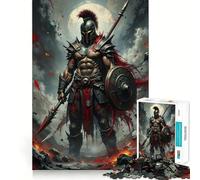 Spartan Warrior with Spear And Shield 1000 Piece Jigsaw Puzzle for Adults Brain Challenge Toy Group Play Clear Cut Lovely Present 38x52cm