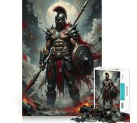 Spartan Warrior with Spear And Shield 1000 Piece Jigsaw Puzzle for Teenagers Smart Toy Bonding Time Accurate Cut Art Collection Piece 38x26cm