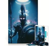 Spartan Warrior with Spear And Shield 1000 Piece Jigsaw Puzzles for Adults Teenagers Thought Toy Leisure Time Accurate Edge Wall Art Decor 50x75cm