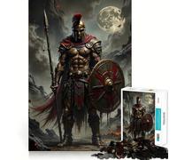 Spartan Warrior with Spear And Shield Jigsaw Puzzles for Adults 1000 Piece Smart Reason Toy Family Bond Smooth Edge Art Display 50x75cm
