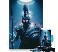 Spartan Warrior with Spear And Shield Jigsaw Puzzles for Teenagers 1000 Piece Mind Skill Toy Simple Fun Design Assembly Memorable Gift 38x26cm