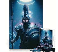 Spartan Warrior with Spear And Shield Jigsaw Puzzles for Teenagers 1000 Piece Mind Skill Toy Simple Fun Design Assembly Memorable Gift 38x26cm