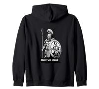 Spartan warriors here we stand Here we stand Zip Hoodie