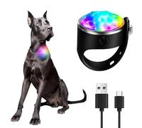 SPARTEX LED Rechargeable Dog Light for Collar or Harness, 40h Battery Life, IP65 Waterproof w/Robust Silicone Strap, For night walking in dark, cycling & camping (Multi-Colour)