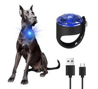 SPARTEX LED Rechargeable Dog Light for Collar or Harness, 40h Battery Life, IP65 Waterproof w/Robust Silicone Strap, For night walking in dark, cycling & camping (3 Colors)