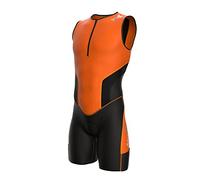 Sparx X Triathlon Suit Men Racing Tri Cycling Skin Suit Bike Swim Run (Orange_Elite, XL)